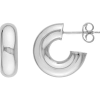 Olas d'Oro - 14K White Gold 6mm Polished Open Hoop Earrings - 2.10 Grams Total Weight