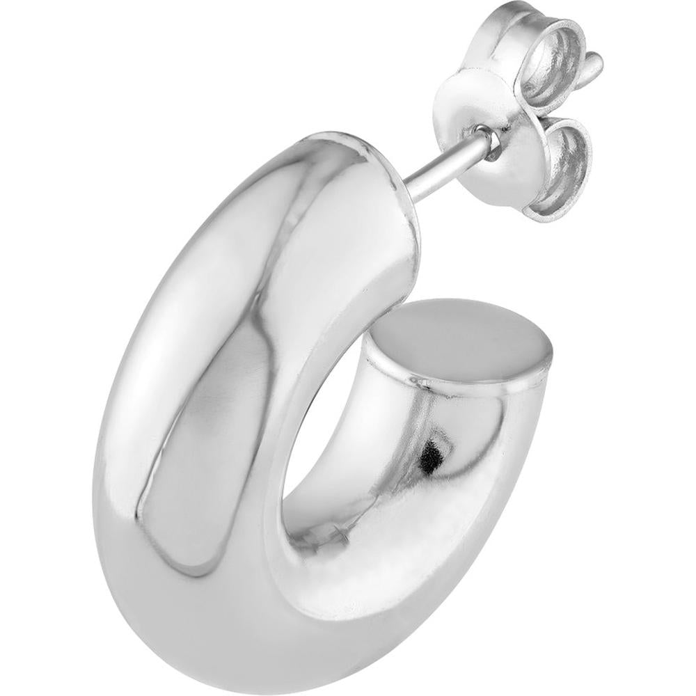 Olas d'Oro - 14K White Gold 6mm Polished Open Hoop Earrings - 2.10 Grams Total Weight