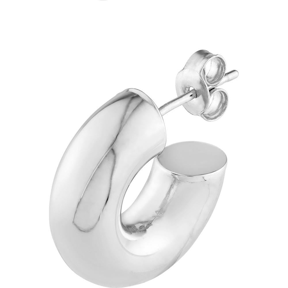 Olas d'Oro - 14K White Gold 6mm Polished Open Hoop Earrings - 2.70 Grams Total Weight