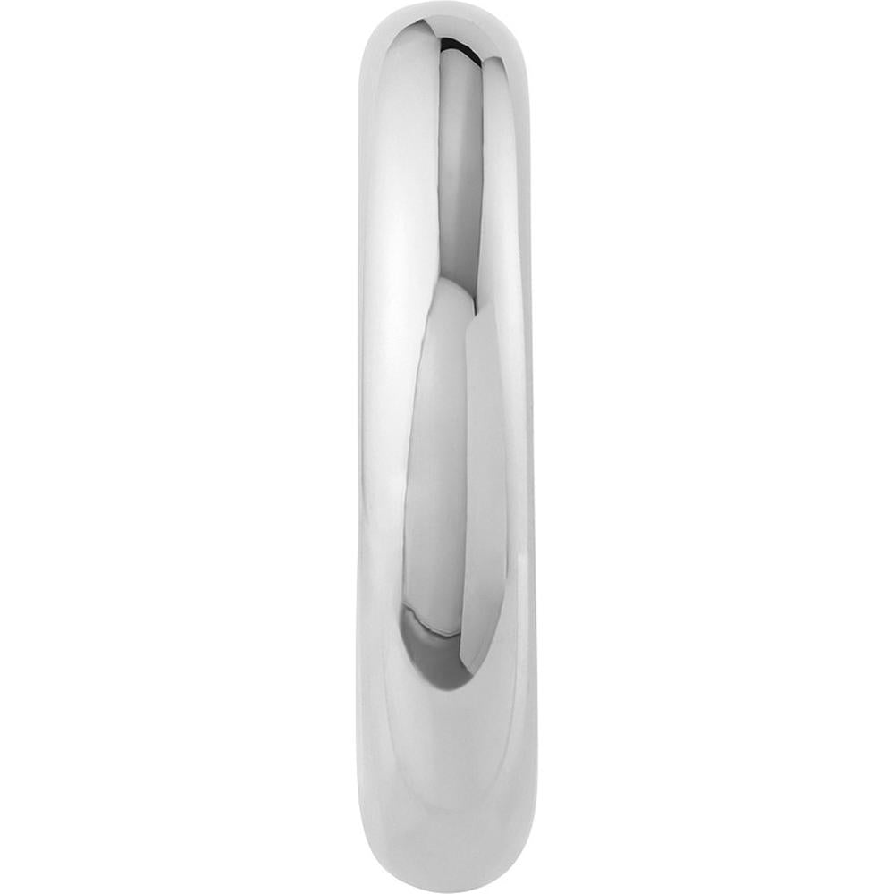 Olas d'Oro - 14K White Gold 6x30mm Polished Open Hoop Earrings - 5.40 Grams Total Weight