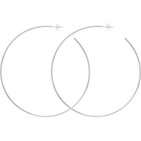 Olas d'Oro - 14K White Gold 75mm Hoop Earrings - Stylish and Elegant Design