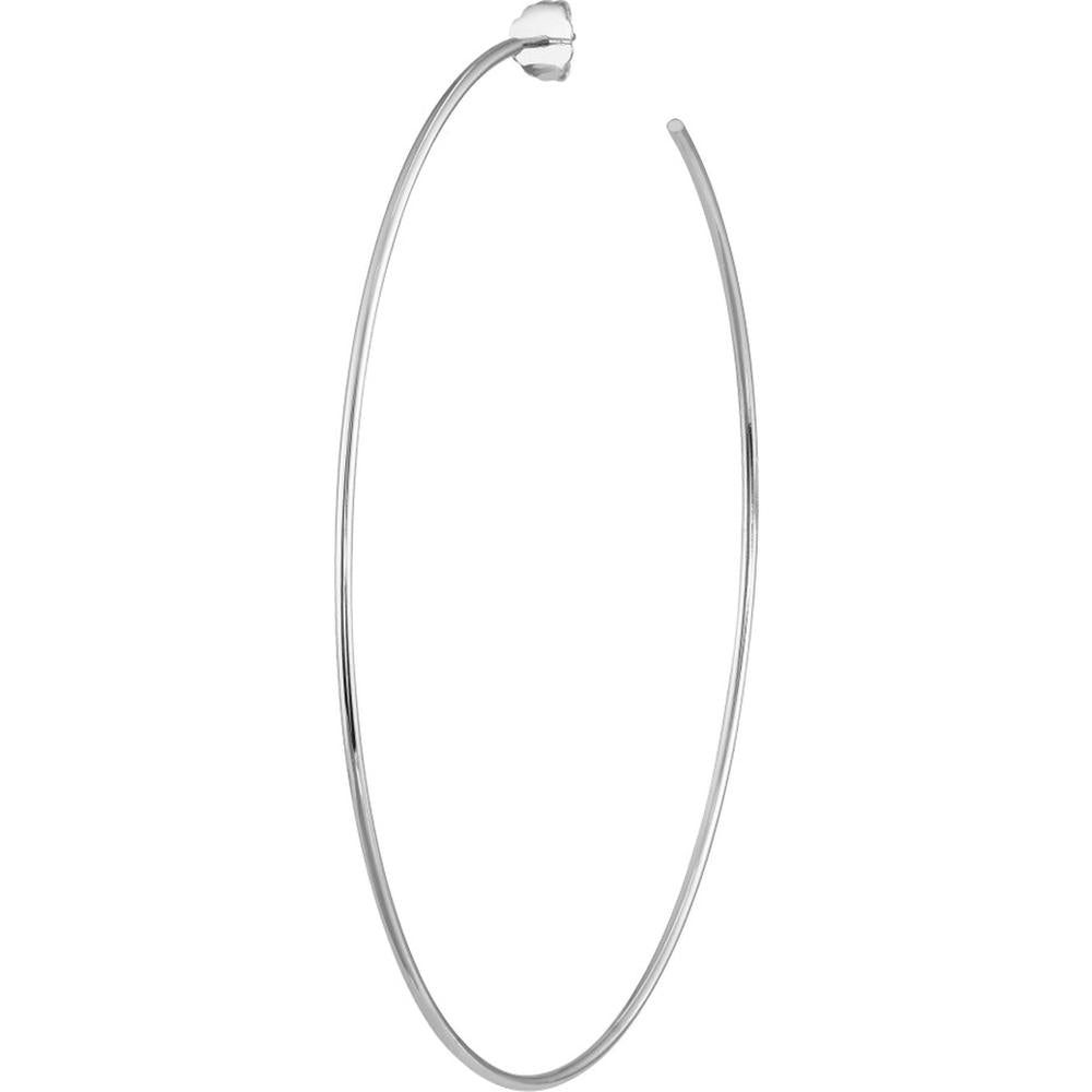 Olas d'Oro - 14K White Gold 75mm Hoop Earrings - Stylish and Elegant Design