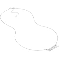 Olas d'Oro - 14K White Gold 7mm Bubble Font Nameplate Necklace - Customizable