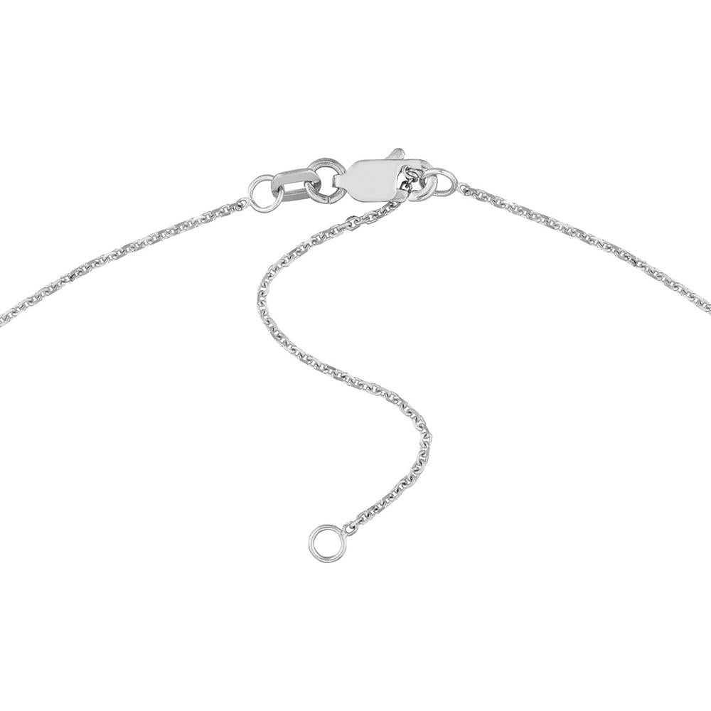 Olas d'Oro - 14K White Gold 7mm Bubble Font Nameplate Necklace - Customizable