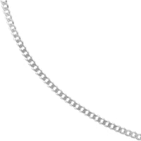 Olas d'Oro - 14K White Gold 7mm Flat Open Cuban Chain Necklace - 24" with Lobster Lock, 29.01 grams