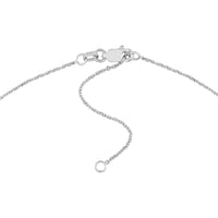 Olas d'Oro - 14K White Gold 7mm Gothic Nameplate Necklace - Customizable Adjustable Length