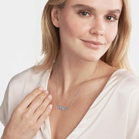 Olas d'Oro - 14K White Gold 7mm Script Font Nameplate Necklace