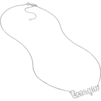 Olas d'Oro - 14K White Gold 7mm Script Font Nameplate Necklace