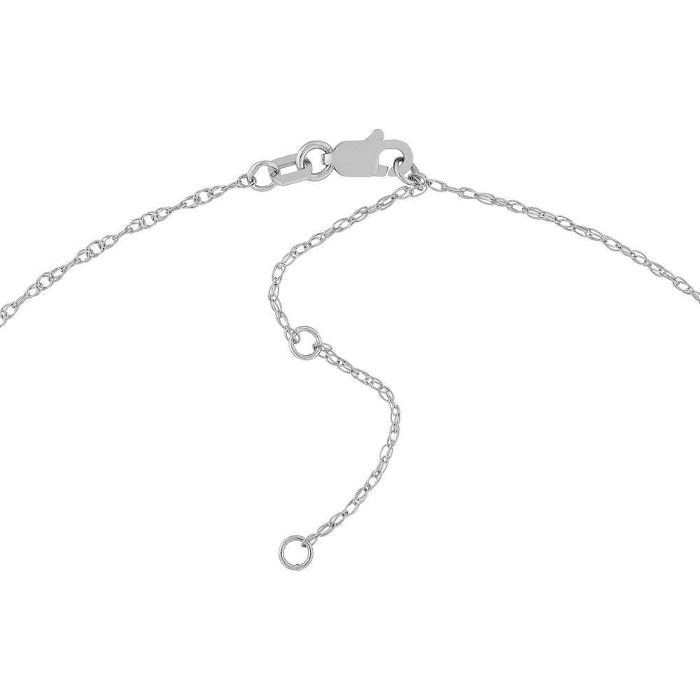 Olas d'Oro - 14K White Gold 7mm Vertical Roman Numeral Pendant Necklace - Fine Jewelry