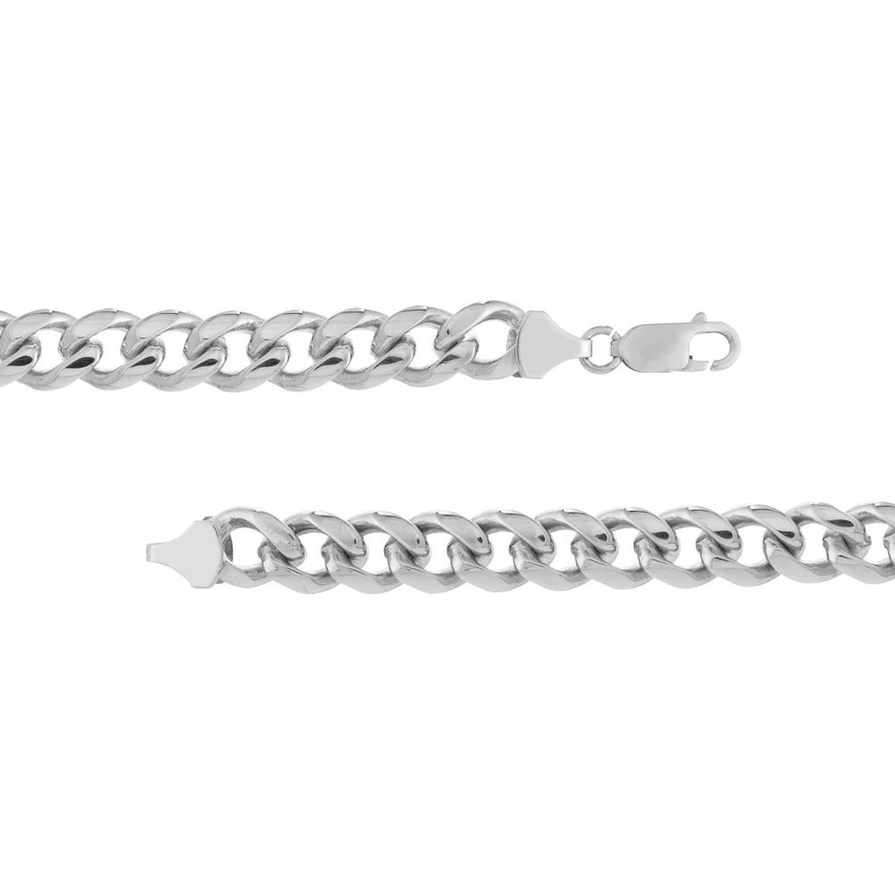 Olas d'Oro - 14K White Gold 8.7mm Men's Miami Cuban Chain Bracelet - 8.50" Length, 34.16 grams