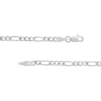 Olas d'Oro - 14K White Gold 8" Concave Figaro Chain Bracelet with Lobster Lock - 3.22 Grams Average Weight