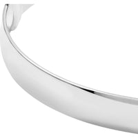 Olas d'Oro - 14K White Gold 8mm Flat Oval Tube Bangle Bold Minimalist Design with Smooth Polished Finish