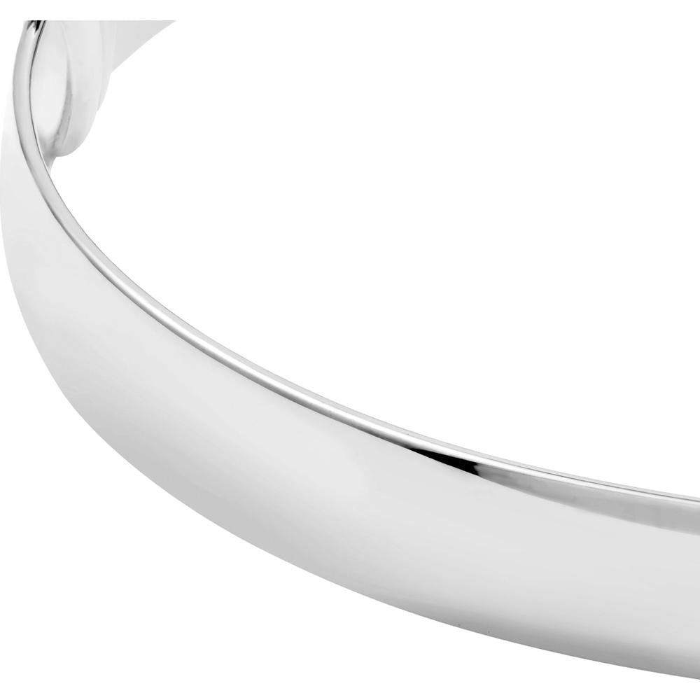 Olas d'Oro - 14K White Gold 8mm Flat Oval Tube Bangle Bold Minimalist Design with Smooth Polished Finish