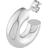 Olas d'Oro - 14K White Gold 8mm ID Polished Open Hoop Earrings - 2.90 Grams Total Weight
