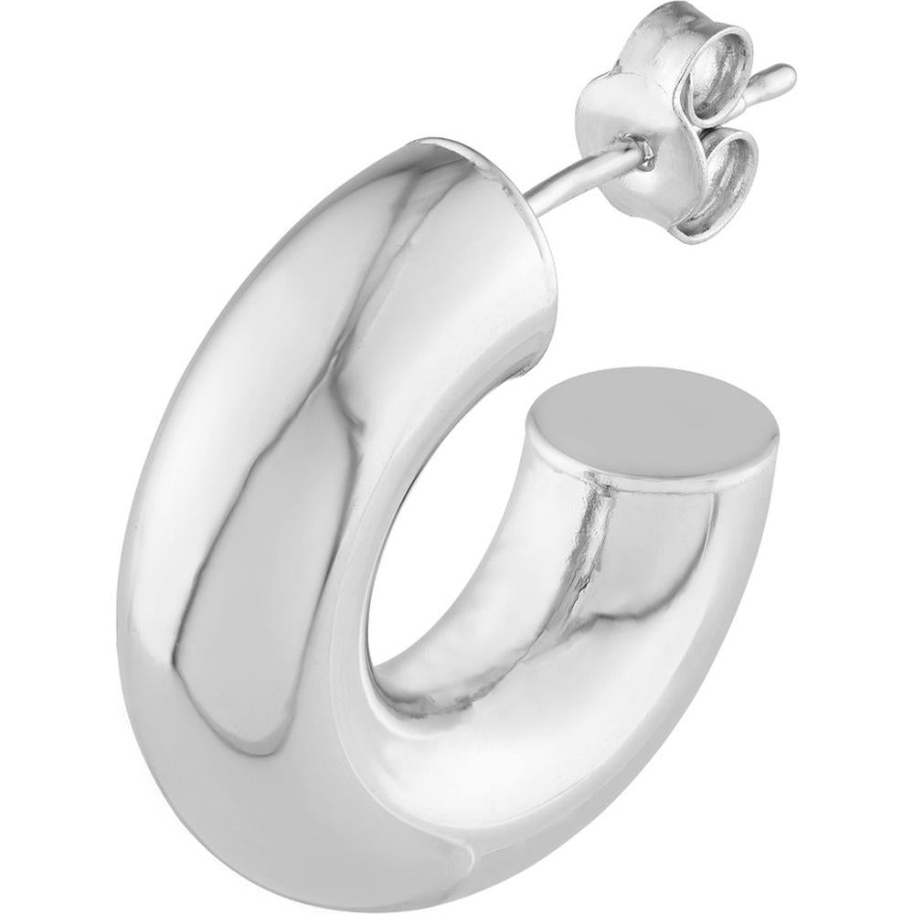 Olas d'Oro - 14K White Gold 8mm ID Polished Open Hoop Earrings - 2.90 Grams Total Weight
