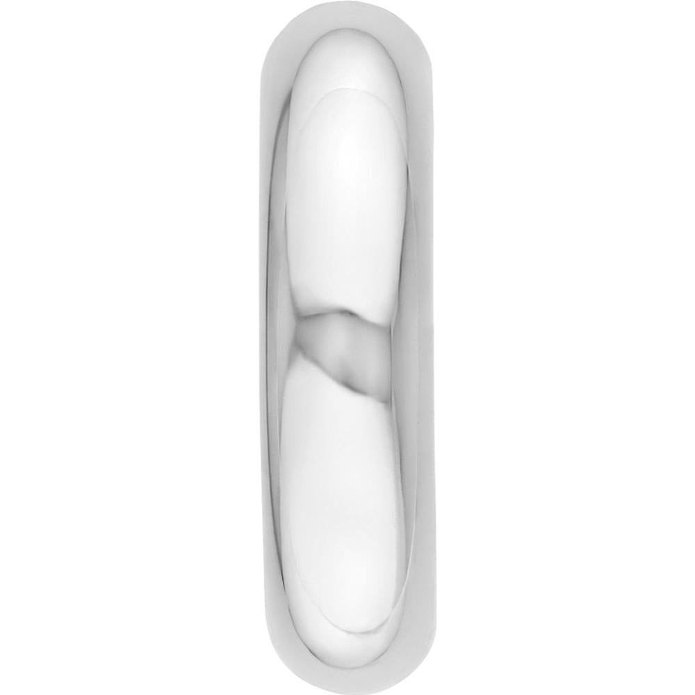 Olas d'Oro - 14K White Gold 8mm Polished Open Hoop Earrings - Lightweight and Comfortable Design