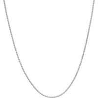 Olas d'Oro - 14K White Gold Adjustable 0.85mm Wheat Chain Necklace with Lobster Lock - 18"