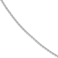 Olas d'Oro - 14K White Gold Adjustable 0.85mm Wheat Chain Necklace with Lobster Lock - 18"