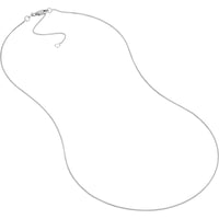 Olas d'Oro - 14K White Gold Adjustable 0.85mm Wheat Chain Necklace with Lobster Lock - 18"