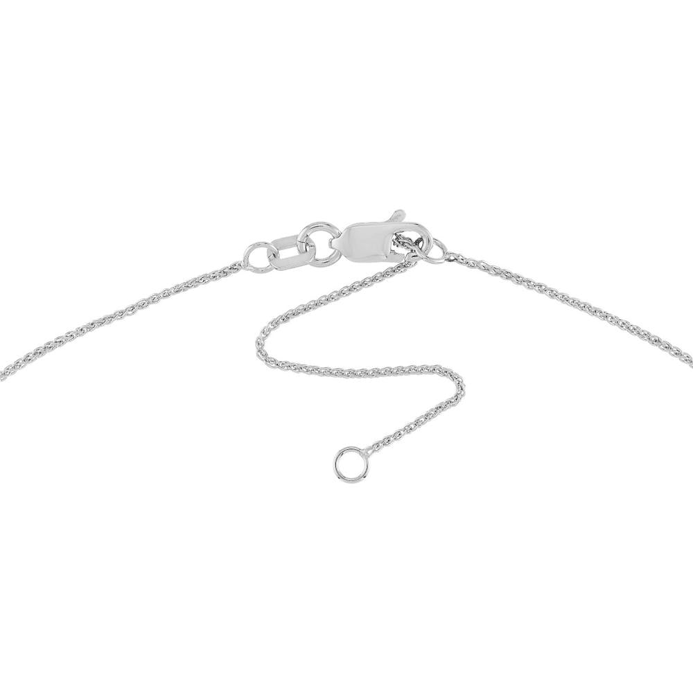 Olas d'Oro - 14K White Gold Adjustable 0.85mm Wheat Chain Necklace with Lobster Lock - 18"