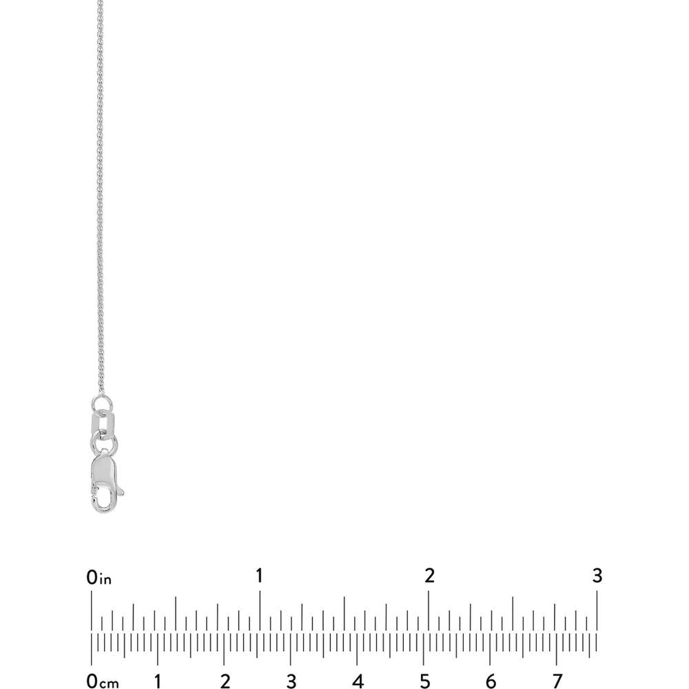 Olas d'Oro - 14K White Gold Adjustable 0.85mm Wheat Chain Necklace with Lobster Lock - 18"