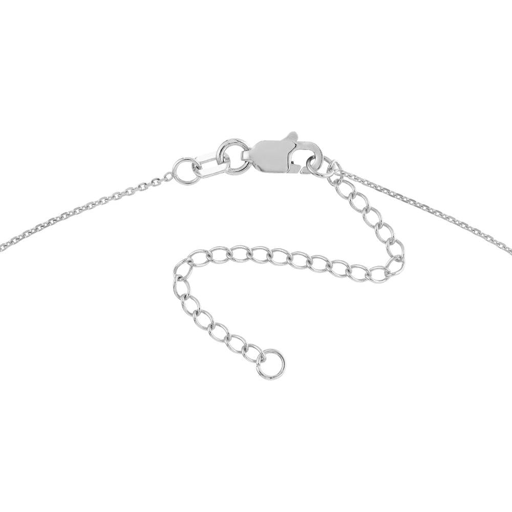Olas d'Oro - 14K White Gold Adjustable 18" Bar Necklace with 2pt Diamond Accent