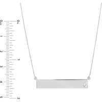 Olas d'Oro - 14K White Gold Adjustable 18" Bar Necklace with 2pt Diamond Accent