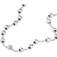 Olas d'Oro - 14K White Gold Adjustable Beaded Diamond Cut Bracelet 1.74 Grams Weight