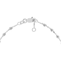 Olas d'Oro - 14K White Gold Adjustable Beaded Diamond Cut Bracelet 1.74 Grams Weight