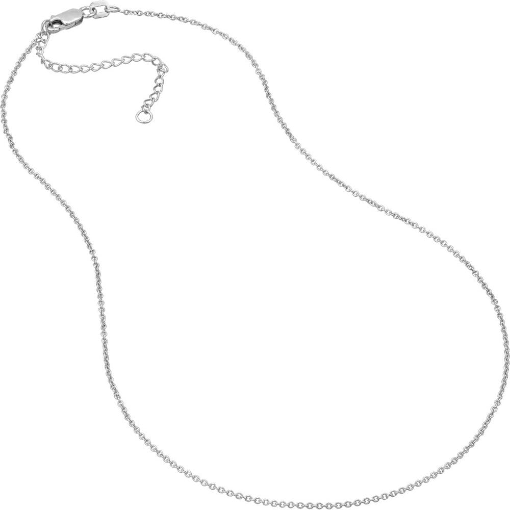 Olas d'Oro - 14K White Gold Adjustable Child's Cable Chain Necklace - 1.20mm, 13-15 inches
