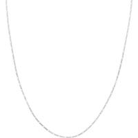 Olas d'Oro - 14K White Gold Adjustable Child's Figaro Chain Necklace - 13-15" Length, 1.28mm Width