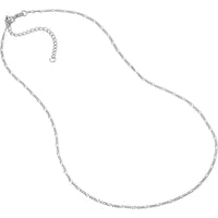 Olas d'Oro - 14K White Gold Adjustable Child's Figaro Chain Necklace - 13-15" Length, 1.28mm Width