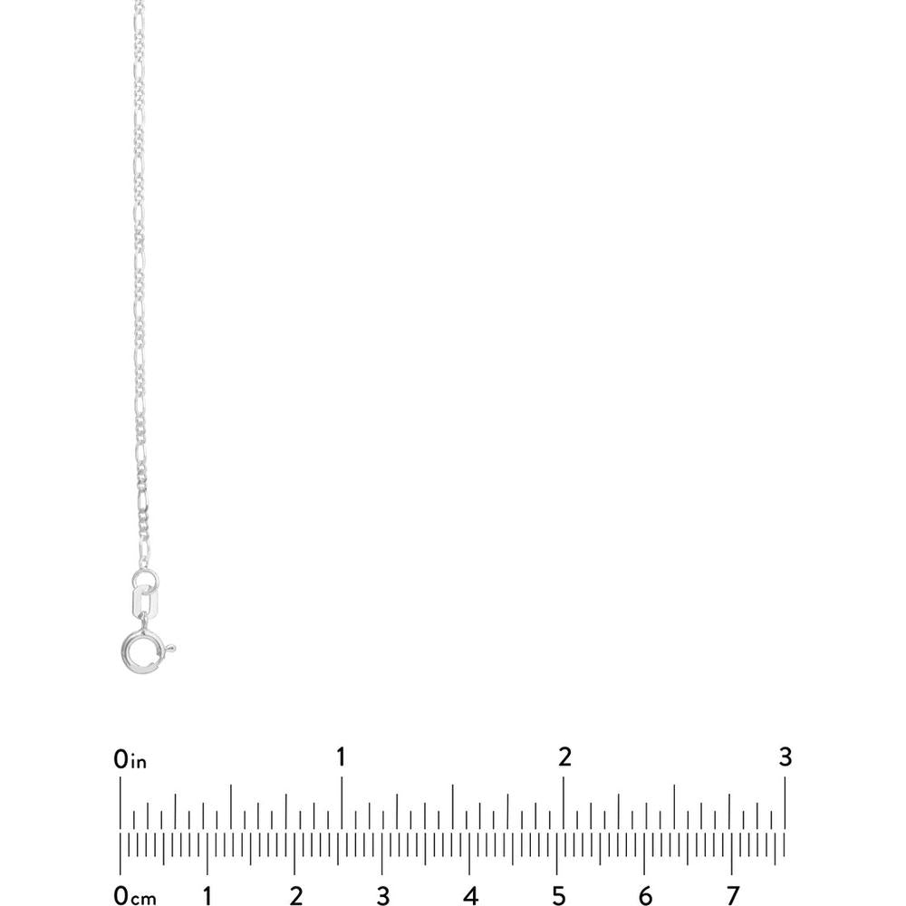 Olas d'Oro - 14K White Gold Adjustable Child's Figaro Chain Necklace - 13-15" Length, 1.28mm Width