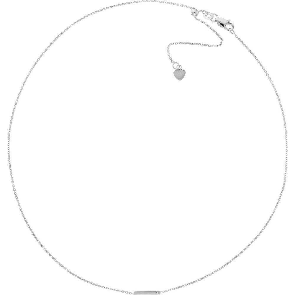 Olas d'Oro - 14K White Gold Adjustable Choker with 1/2pt Diamond - Design