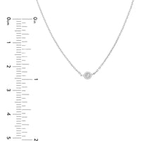 Olas d'Oro - 14K White Gold Adjustable Choker with Bezel Set 3-Point Diamond - 0.03 Carat Total Diamond Weight.