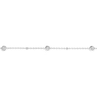 Olas d'Oro - 14K White Gold Adjustable Diamond Bezel Bracelet - 0.12 Carat Total Diamond Weight