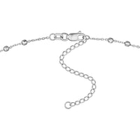Olas d'Oro - 14K White Gold Adjustable Diamond-Cut Bead Station Choker Chain 3.66 Grams Total Weight