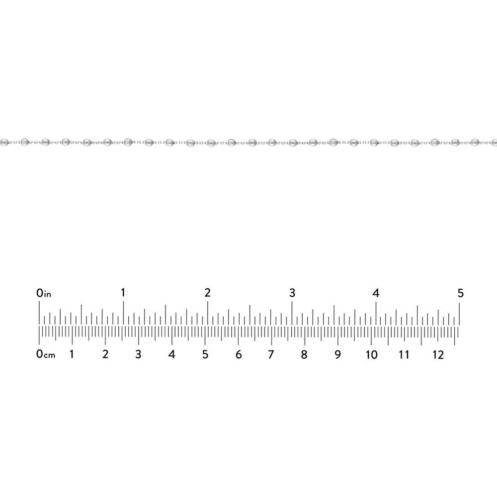 Olas d'Oro - 14K White Gold Adjustable Diamond-Cut Bead Station Choker Chain 3.66 Grams Total Weight
