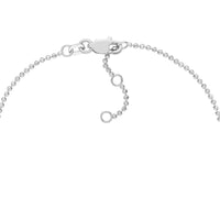 Olas d'Oro - 14K White Gold Adjustable Diamond Cut Beaded Chain Bracelet with 0.03 Carat Total Diamond Weight
