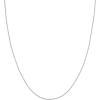 Olas d'Oro - 14K White Gold Adjustable Double Rope Chain Necklace 18"