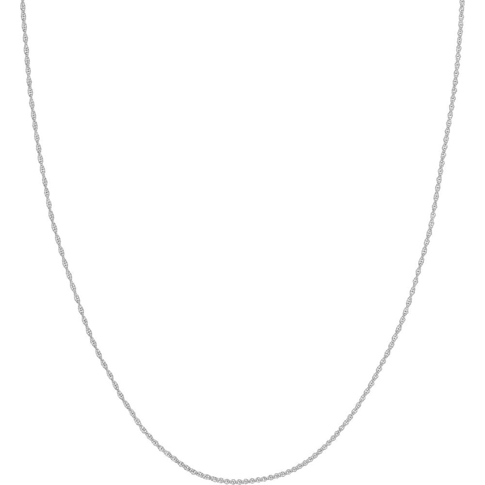 Olas d'Oro - 14K White Gold Adjustable Double Rope Chain Necklace 18"