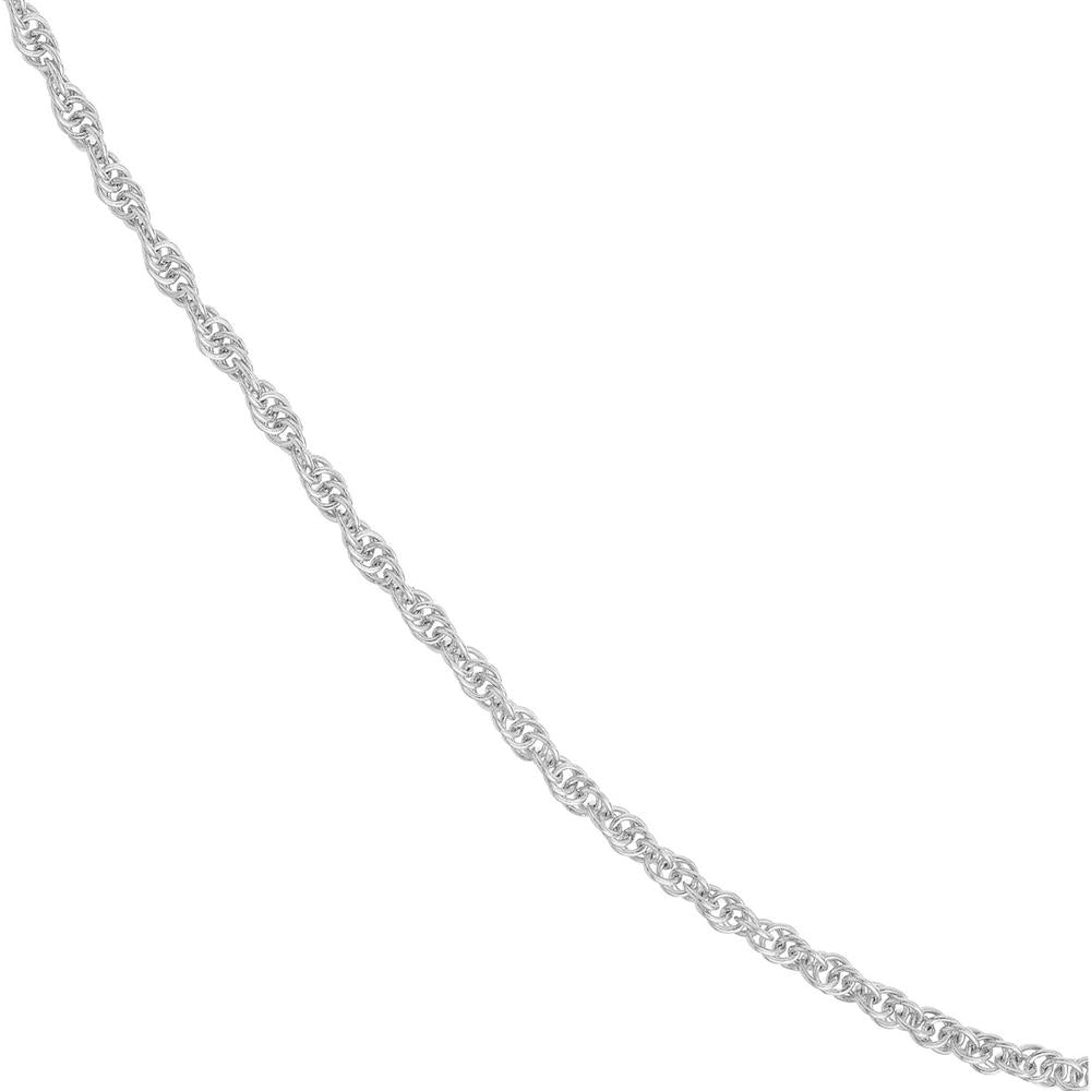 Olas d'Oro - 14K White Gold Adjustable Double Rope Chain Necklace 18"