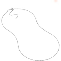 Olas d'Oro - 14K White Gold Adjustable Double Rope Chain Necklace 18"