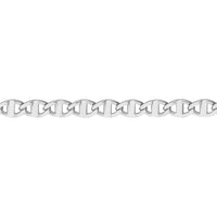 Olas d'Oro - 14K White Gold Adjustable Flat Mariner Chain Anklet - 9-10 inches Length