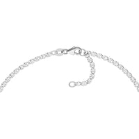 Olas d'Oro - 14K White Gold Adjustable Flat Mariner Chain Anklet - 9-10 inches Length