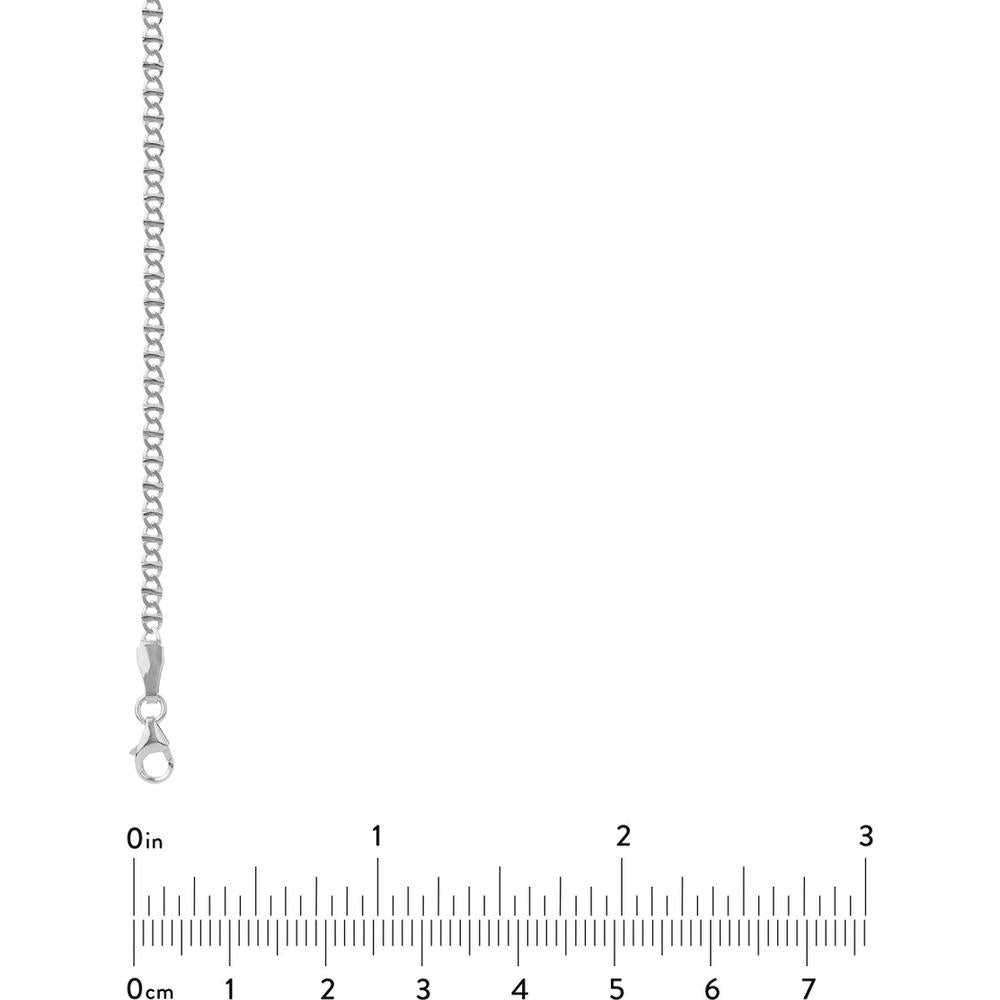 Olas d'Oro - 14K White Gold Adjustable Flat Mariner Chain Anklet - 9-10 inches Length