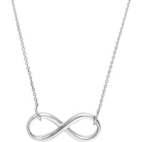 Olas d'Oro - 14K White Gold Adjustable Infinity Necklace - Minimalist Pendant Symbol of Endless Love