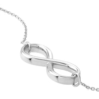 Olas d'Oro - 14K White Gold Adjustable Infinity Necklace - Minimalist Pendant Symbol of Endless Love