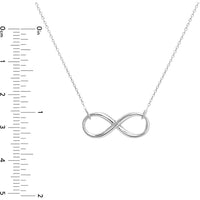 Olas d'Oro - 14K White Gold Adjustable Infinity Necklace - Minimalist Pendant Symbol of Endless Love