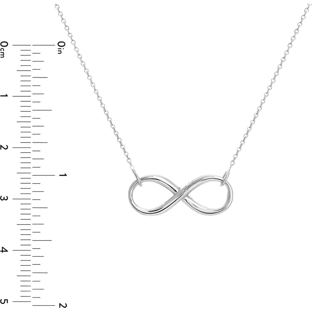 Olas d'Oro - 14K White Gold Adjustable Infinity Necklace - Minimalist Pendant Symbol of Endless Love